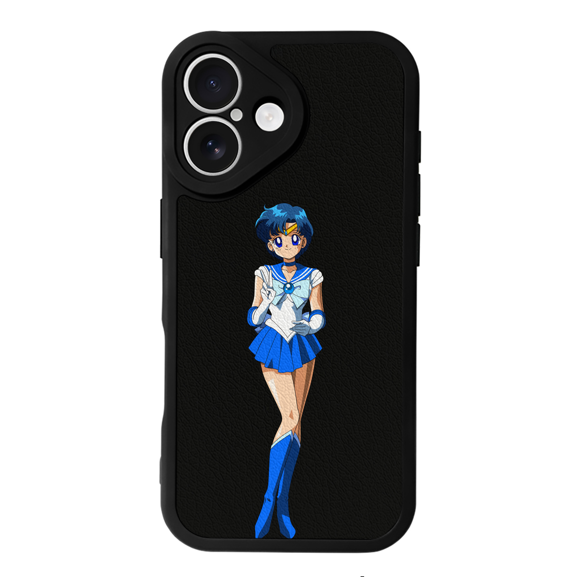 （画像用） 美少女戦士セーラームーン 水野 亜美 みずの あみ Sailor Moon Mizuno Ami 【iPhone 16シリーズ対応】シリコンスマホケース（レザー調） 材質：シリコン